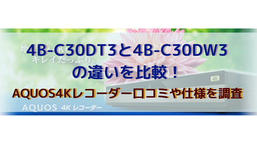 4B-C30DT3と4B-C30DW3の違いを比較！AQUOS4Kレコーダー口コミや仕様を